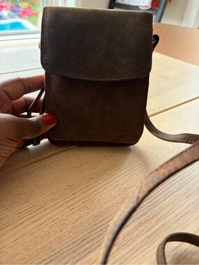 Adrian klis Minimalist Dark Brown Leather Crossbody Belt Bag